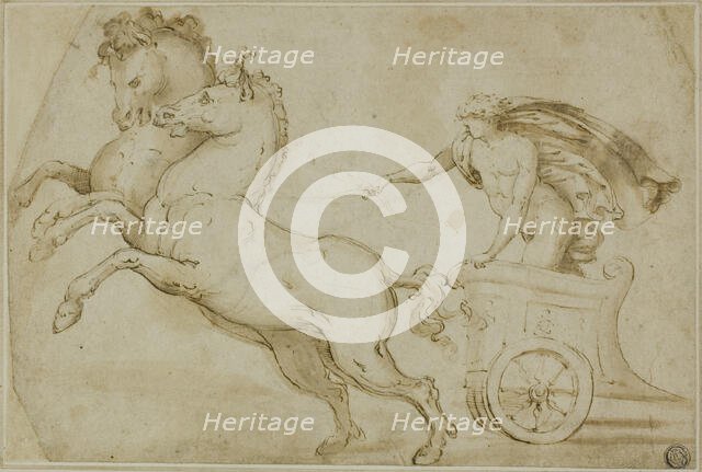 Apollo Driving the Chariot of the Sun, 1519/21. Creator: Workshop of Pietro Buonaccorsi, called Perino del Vaga.