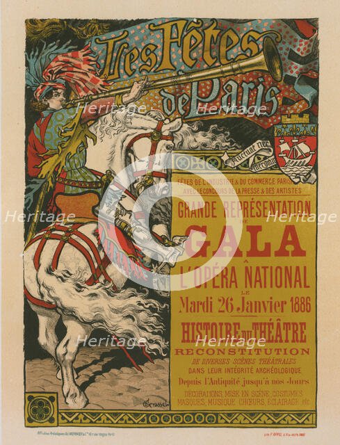 Affiche pour les "Fêtes de Paris"., c1897. Creator: Eugene Samuel Grasset.