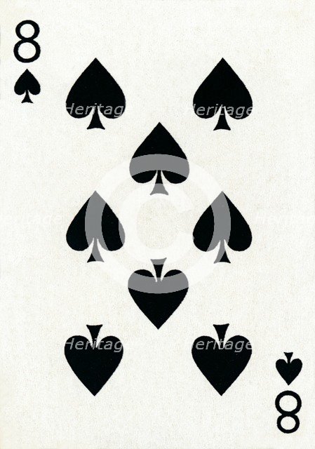 8 of Spades from a deck of Goodall & Son Ltd. playing cards, c1940. Artist: Unknown.