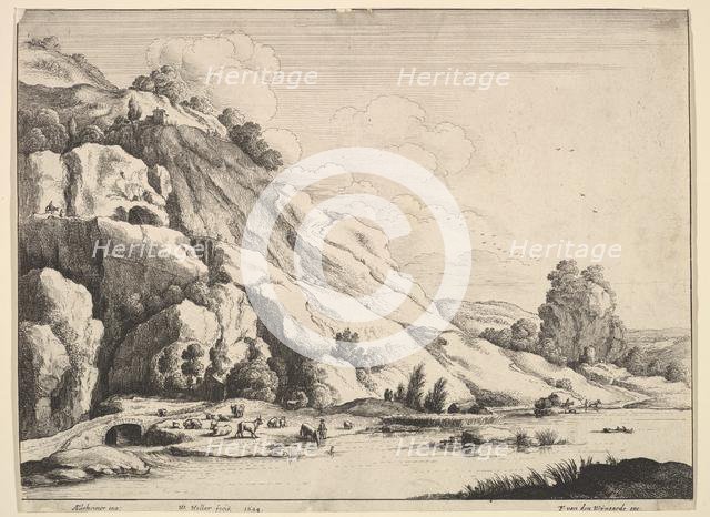 The stone bridge, 1649. Creator: Wenceslaus Hollar.