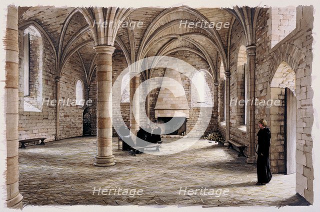 Battle Abbey, 12th century, (c1990-2010). Artist: Peter Urmston.
