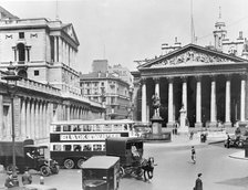 Bank of England and Royal Exchange, City of London. Artist: John H Stone
