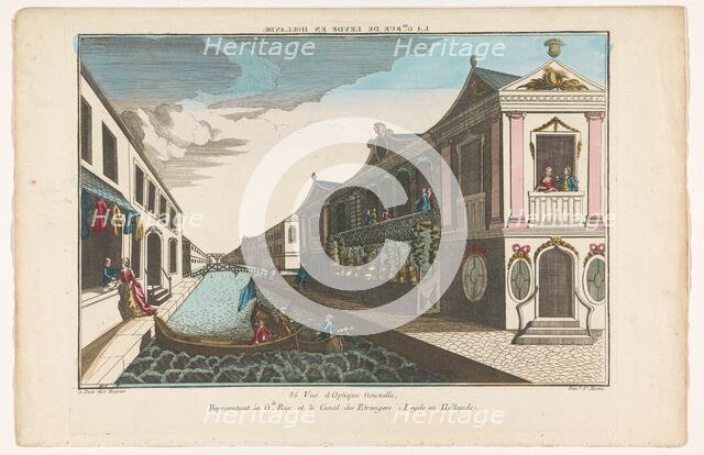 View of a street on a canal in Leiden, 1735-1805.  Creator: Unknown.