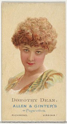 Dorothy Dean, from World's Beauties, Series 2 (N27) for Allen & Ginter Cigarettes, 1888., 1888. Creator: Allen & Ginter.