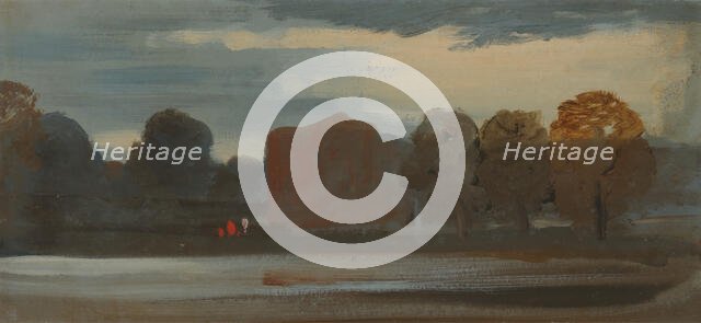 Landscape with Lake, 1828 to 1829. Creator: Unknown.