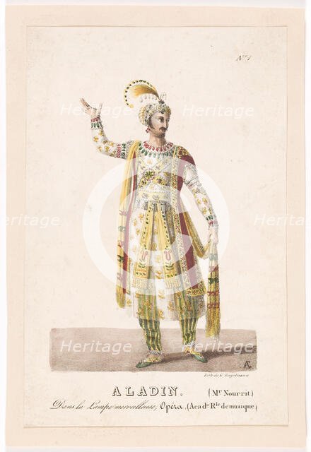 Costume design for the Opera "Aladin, ou La Lampe merveilleuse" by Nicolas Isouard, 1822. Creator: Garneray, Auguste (1785-1824).