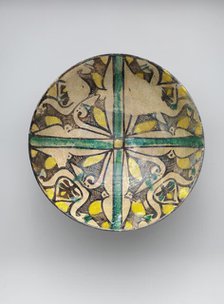 Buff Ware Bowl with Geometric Patterns, Iran, 9th century. Creator: Unknown.