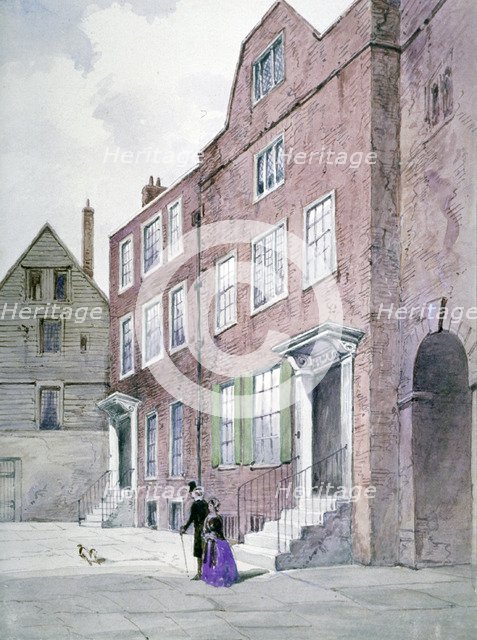 View of the Vicar General's Office, Bell Yard, Knightrider Street, City of London, 1841. Artist: Frederick Napoleon Shepherd