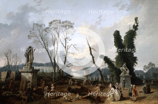View of the 'Tapis Vert' in Versailles, 19th century. Artist: Fanny Robert