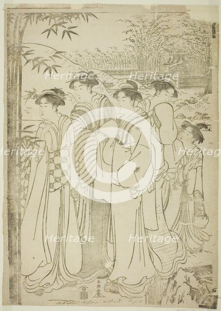 Parody of the Seven Sages of the Bamboo Grove, c. 1780/1801. Creator: Katsukawa Shuncho.