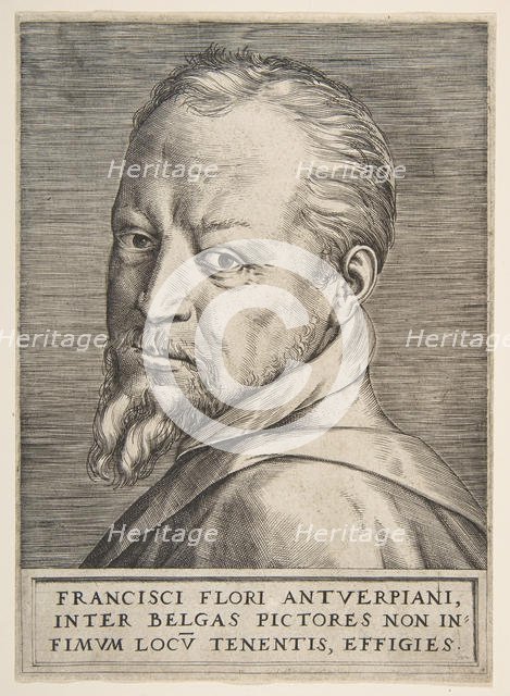 Bust portrait of Frans Floris, 1531-76. Creator: Giulio Bonasone.