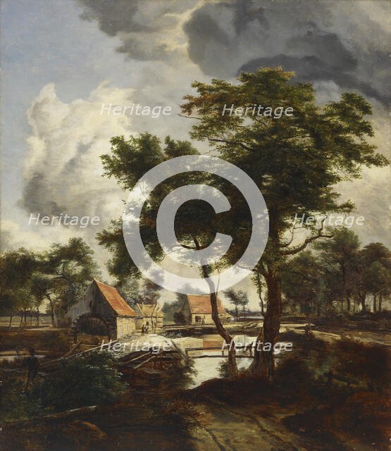 Mill, copy after Meindert Hobbema, c1880s. Creator: Julia Stigzelius-de Cock.