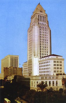 Los Angeles City Hall, California, USA, 1953. Artist: Unknown