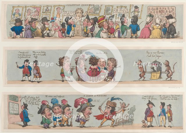 A Scene in Pizzaro, Grotesque Borders for Rooms & Halls (?), 1799-1800., 1799-1800. Creator: Thomas Rowlandson.