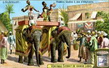 Hindu theatre on the backs of Elephants, c1900. Artist: Unknown