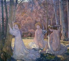 'Figures in Spring Landscape (Sacred Grove)', 1897. Artist: Maurice Denis