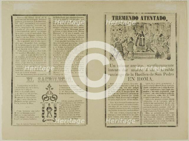 Tremendo atentado (Tremendous Attempt), n.d. Creator: José Guadalupe Posada.