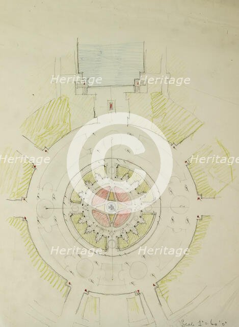 Potomac Round Point, Washington D.C., Plan Sketch, 1909. Creator: Daniel Burnham.