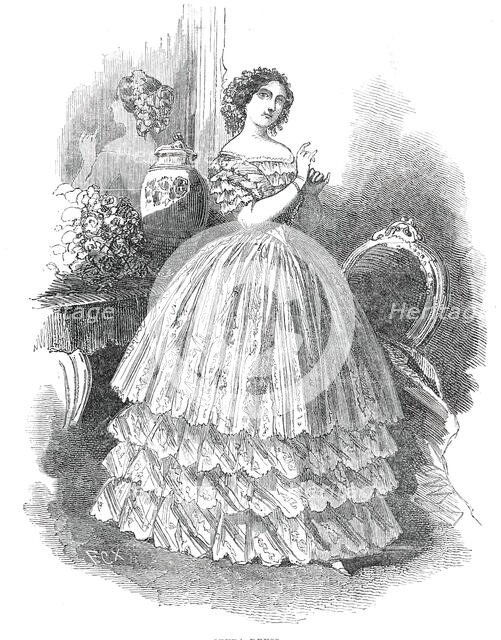 Paris Fashions for July - Opera Dress, 1850. Creator: Unknown.
