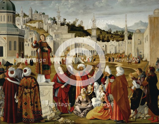 The Sermon of St. Stephen at Jerusalem. Artist: Carpaccio, Vittore (1460-1526)