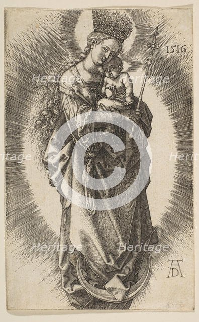 Virgin on the Crescent with Scepter and Starry Crown, 1516. Creator: Albrecht Durer.