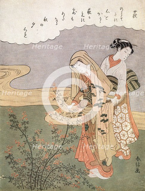 'Young Lady and Maid', c1745-1770.Artist: Suzuki Harunobu