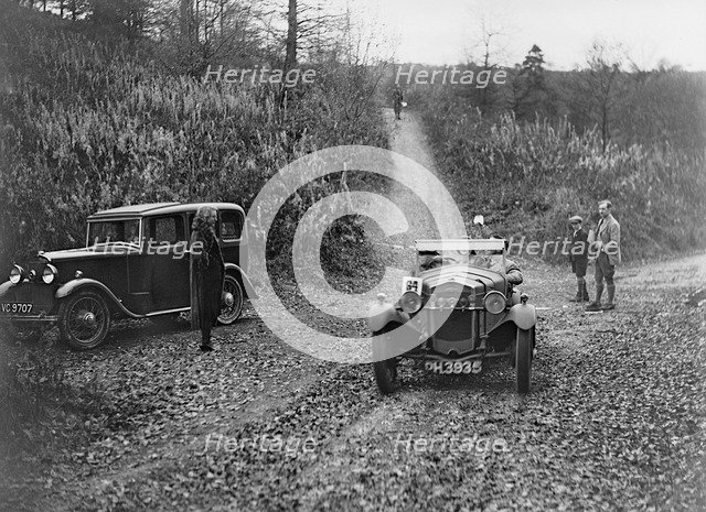 Frazer-Nash Boulogne of DS Hopkins competing in the Inter-Varsity Trial, November 1931. Artist: Bill Brunell.