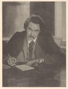 Portrait of Robert Louis Stevenson (1850-1894), 1909. Creator: Wolf, Henry (1852-1916).
