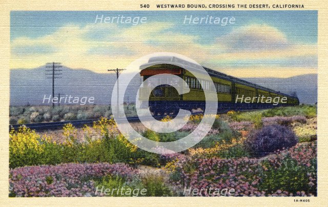 'Westward Bound, Crossing the Desert, California', 1931. Artist: Unknown