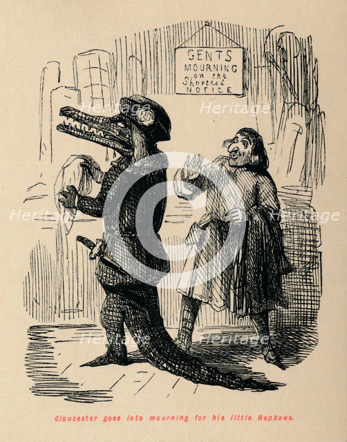 'Gloucester goes into mourning for this little Nephews', . Artist: John Leech.