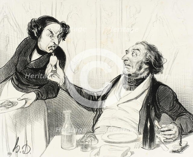 Garçon, qu'est-ce que c'est que ça?..., 1841. Creator: Honore Daumier.
