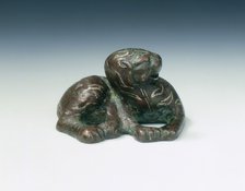Bronze tiger weight with silver inlays, Western Han dynasty, China, 2nd century BC. Artist: Unknown