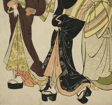 Two Entertainers and a Maid, c. 1777. Creator: Kitao Shigemasa.