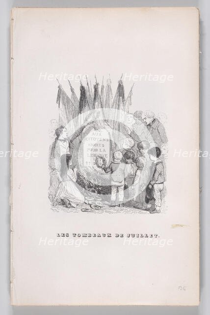 The Tombs of July from The Complete Works of Béranger, 1836. Creator: Auguste Raffet.