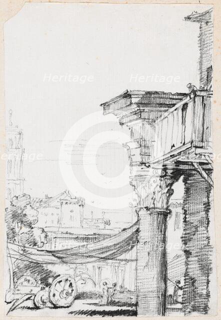 A Balcony in the Roman Forum, 1744/1750. Creator: Joseph-Marie Vien the Elder.