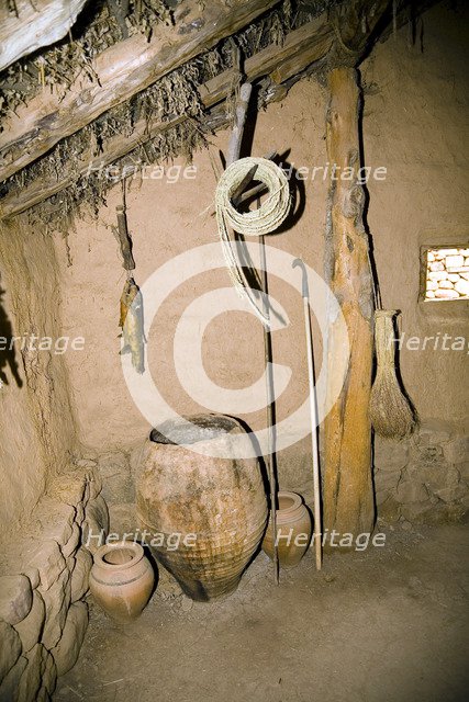 Inside a Celtiberian house in Numantia (Numancia), Spain, 2007. Artist: Samuel Magal