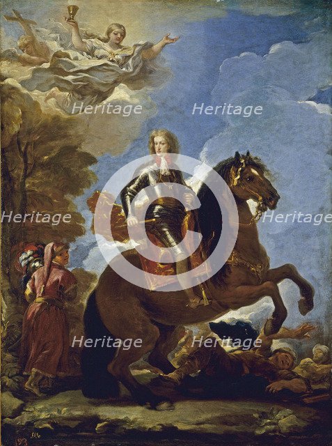 Equestrian Portrait of Charles II of Spain, before 1694. Artist: Giordano, Luca (1632-1705)