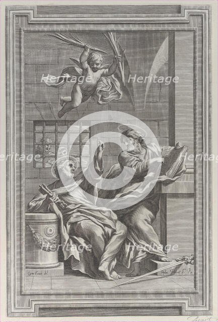 Saints Peter and Paul in prison, 1660-1721. Creator: Etienne Picart.