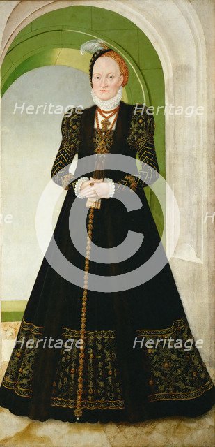 Anne of Denmark (1532-1585), Electress of Saxony, after 1565. Artist: Cranach, Lucas, the Younger (1515-1586)