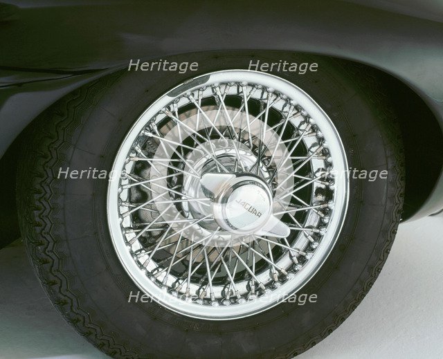 1964 Jaguar  E type 3.8 chrome wire wheel. Artist: Unknown.