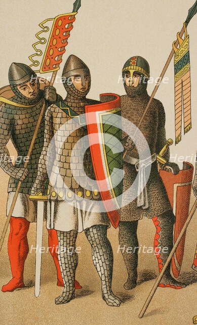 Warriors, Holy Roman Empire, 1000-1100, (1884). Creator: Unknown.