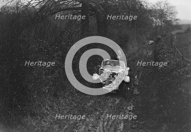 1935 1496 cc Singer Le Mans taking part in a motoring trial, 1936. Artist: Bill Brunell.