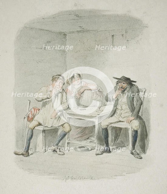 The Jew and Morris Bosle Begin to Understand Each Other, 1830s. Creator: George Cruikshank.