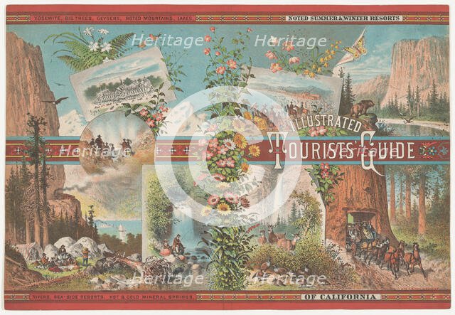 Book cover to an Illustrated Tourist Guide of Noted Summer & Winter Resorts of Cali..., ca. 1870-80. Creator: Emmanuel Wyttenbach.