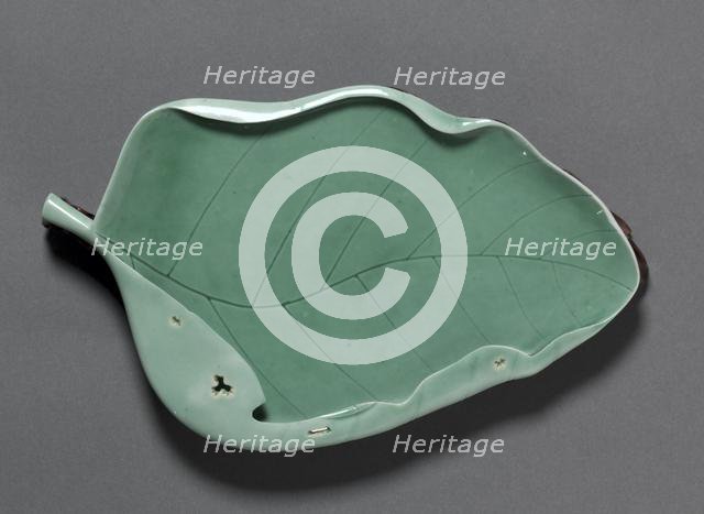 Brush Washer in Shape of a Lotus Leaf, 1723-35. Creator: Unknown.