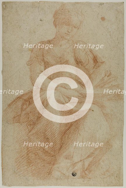 Seated Woman with Book, n.d. Creator: Domenico Fiasella.