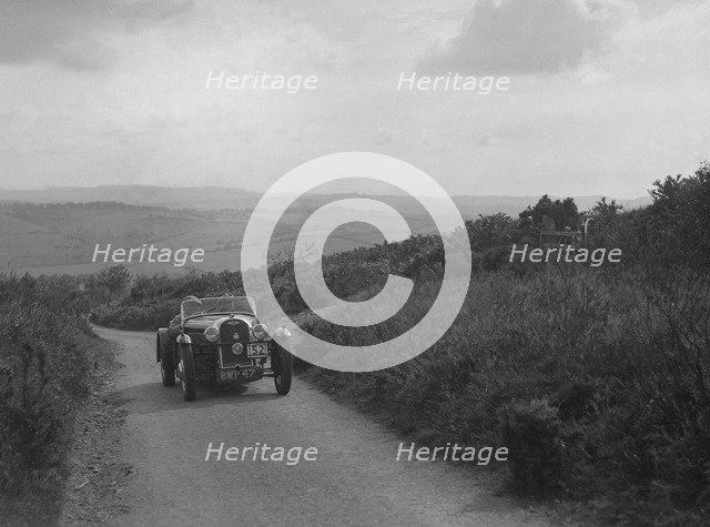 Morgan 4/4 of WA Goodall competing in the MCC Torquay Rally, 1938. Artist: Bill Brunell.