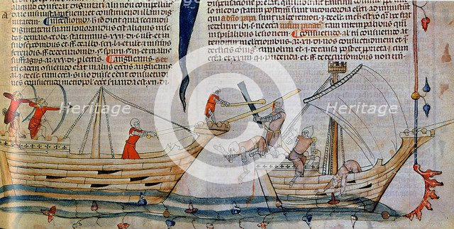 The naval Battle, ca 1340. Artist: Anonymous  