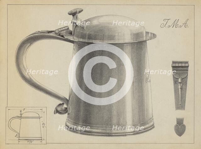 Silver Tankard, 1935/1942. Creator: Simon Weiss.