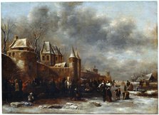 'A Castle at the River Bank', 17th century. Creator: Klaes Molenaer.